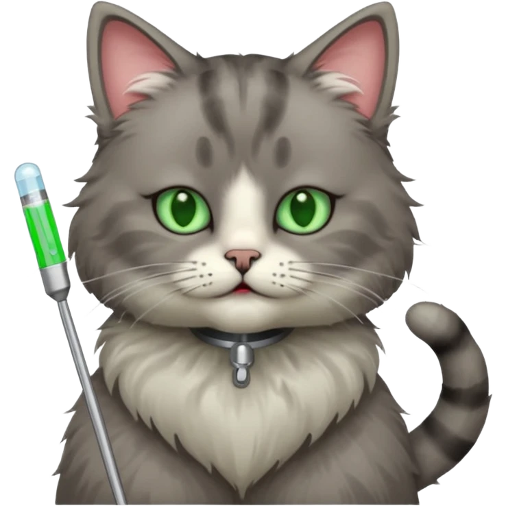 sick cat with termometer emoji