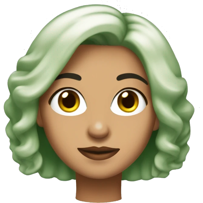 mujer pelo corto color castaño con ojos verdes piel blanca  emoji