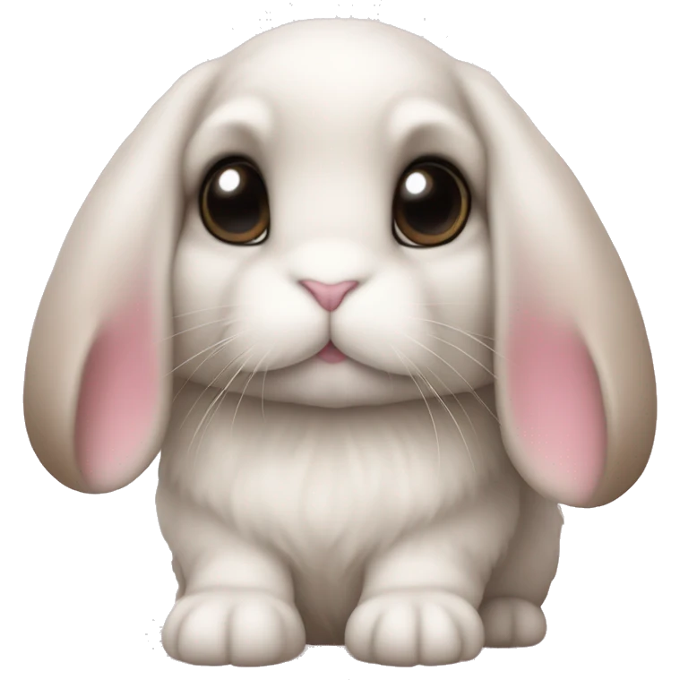 Holland lop Bunny with light pink heart eyes  emoji
