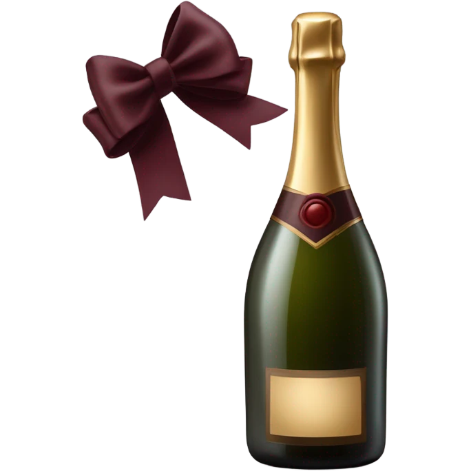 champagne with elegant burgundy bow emoji