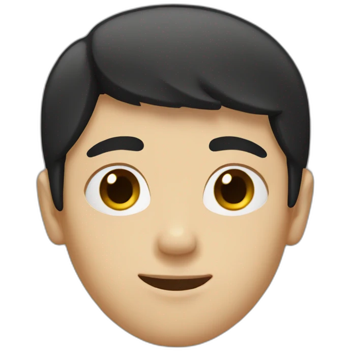 half white boy teenager with black hair emoji