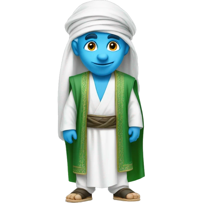 Smurf wearing a saudi clothes emoji