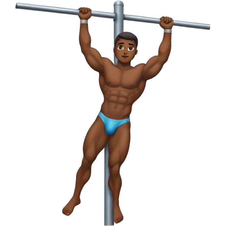 A black stripper on a pole emoji