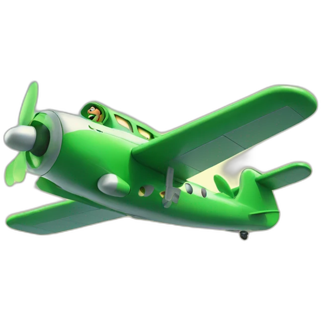 Luigi flying plane emoji