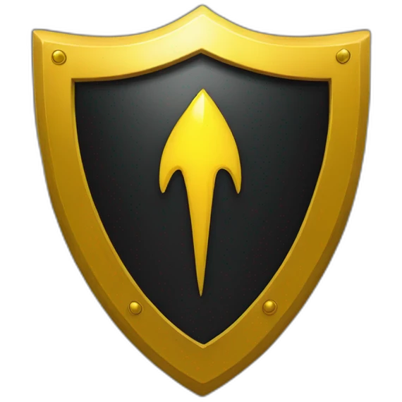black shield with yellow flash inside from left up to right down emoji