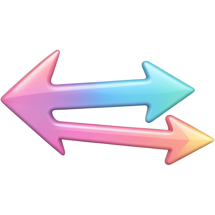 Pink Pastel rainbow arrow pointing left emoji