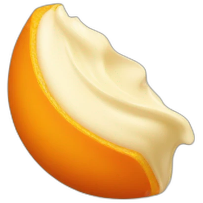 cream on half of orange emoji