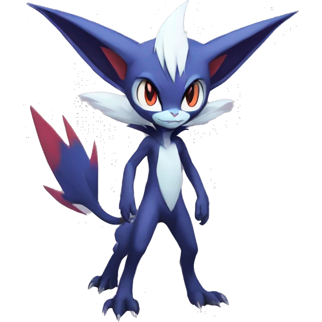 Anthro Edgy Cool Sneasel-Noivern-Absol-Pokémon-Fakémon-fusion-cat Full Body emoji