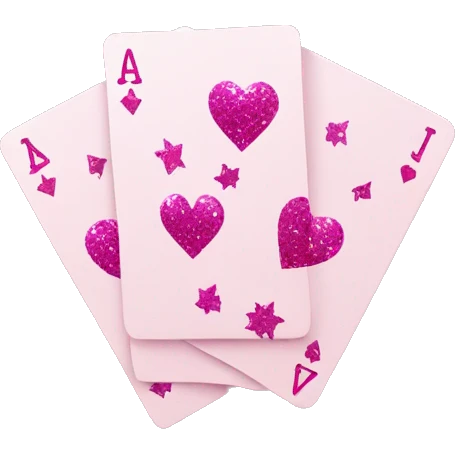 Pink sparkle deck of playing cards  emoji