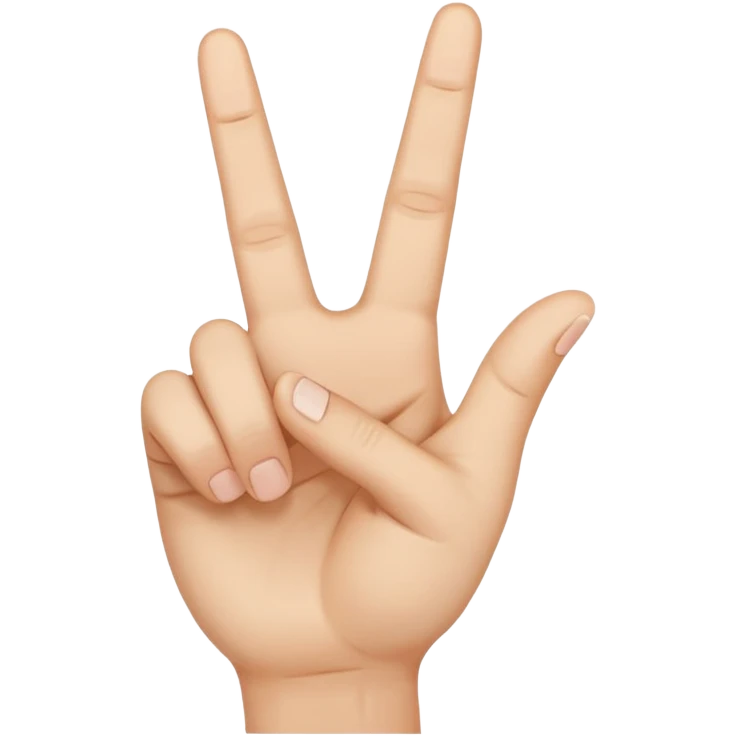 Peace sign with the index finger crossing over the middle finger emoji