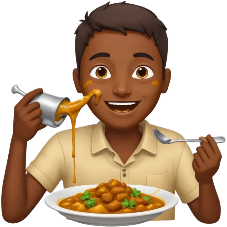 fat indian person chugging curry emoji