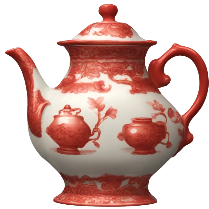 Red antique porcelain teapot emoji