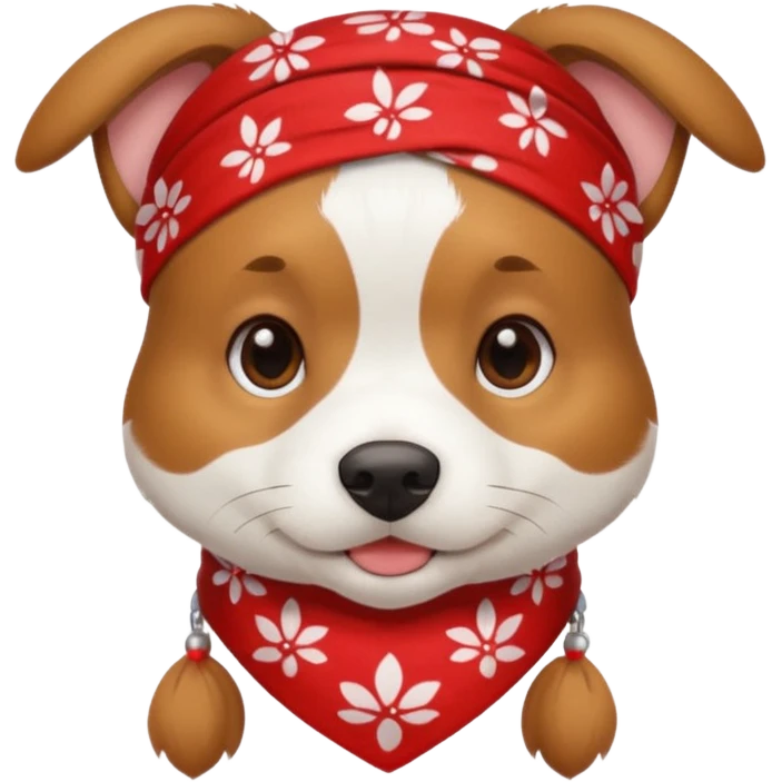 dog with wearing red bandana emoji