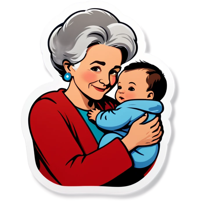 Young grandma with 3month old Grandson  emoji