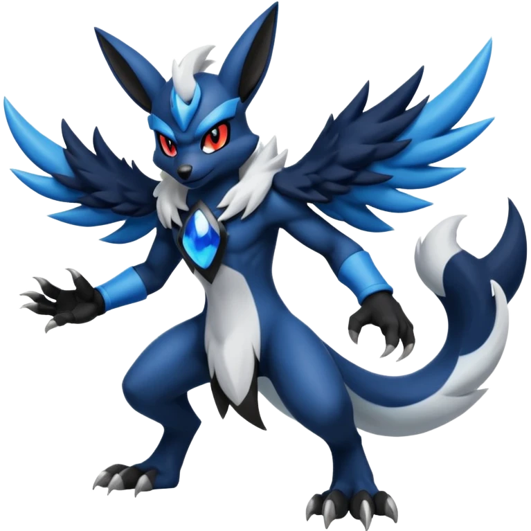 Mega lucario and mega Absol fusion full body four legs emoji