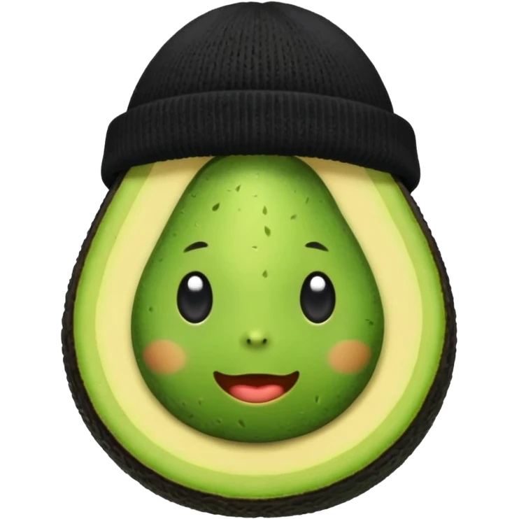 Avocado with a black beanie emoji
