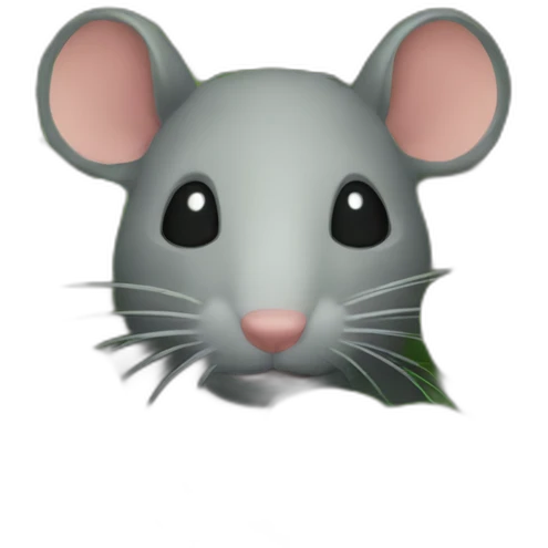 Rat hiding behind a bush emoji