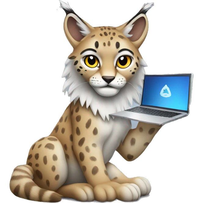 A lynx with a laptop emoji