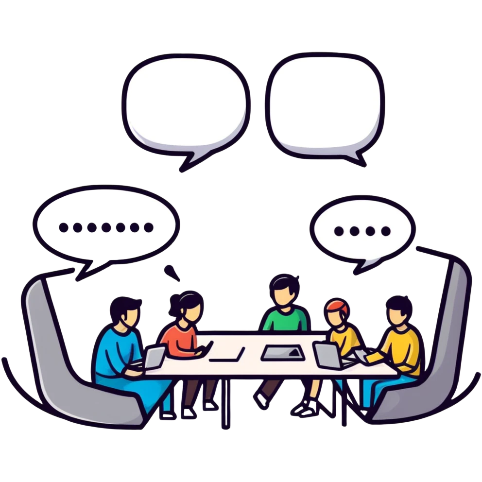 people chatting together in a digital group conversation emoji