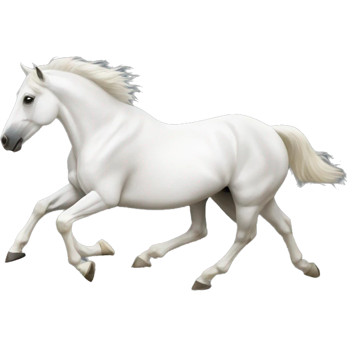 white horse galloping  emoji