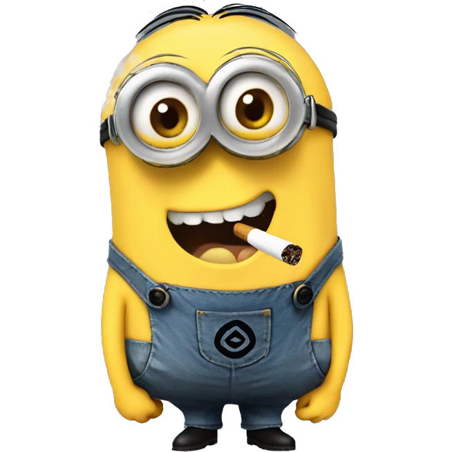 Minion with a cigarette emoji