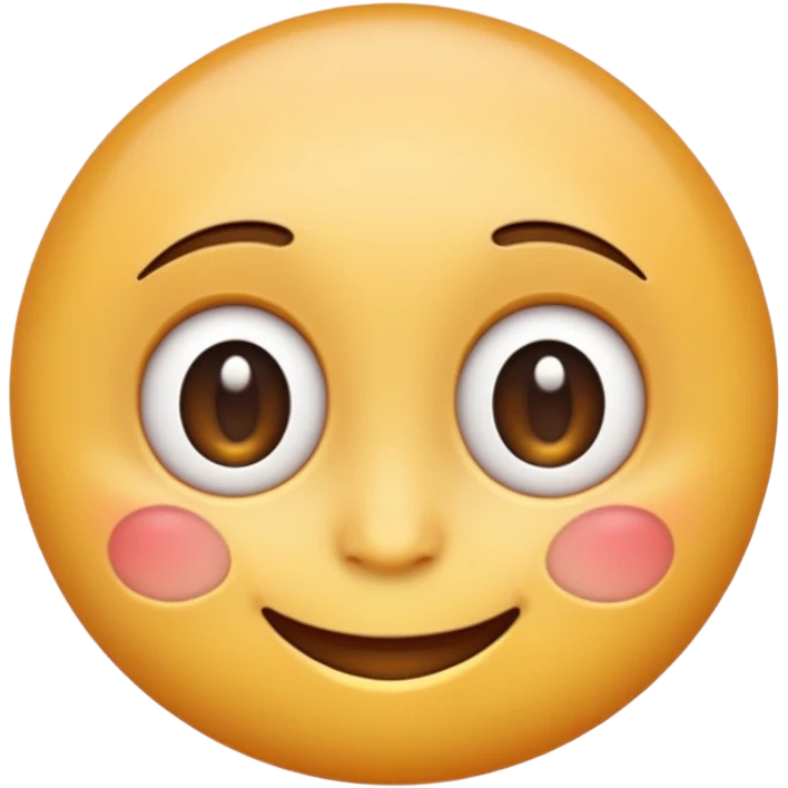 "A high-quality 3D cartoon-style smiling face emoji with big round eyes, soft shadows, and glossy texture, centered on a white background, high-resolution PNG, emoji style like Apple or WhatsApp" emoji