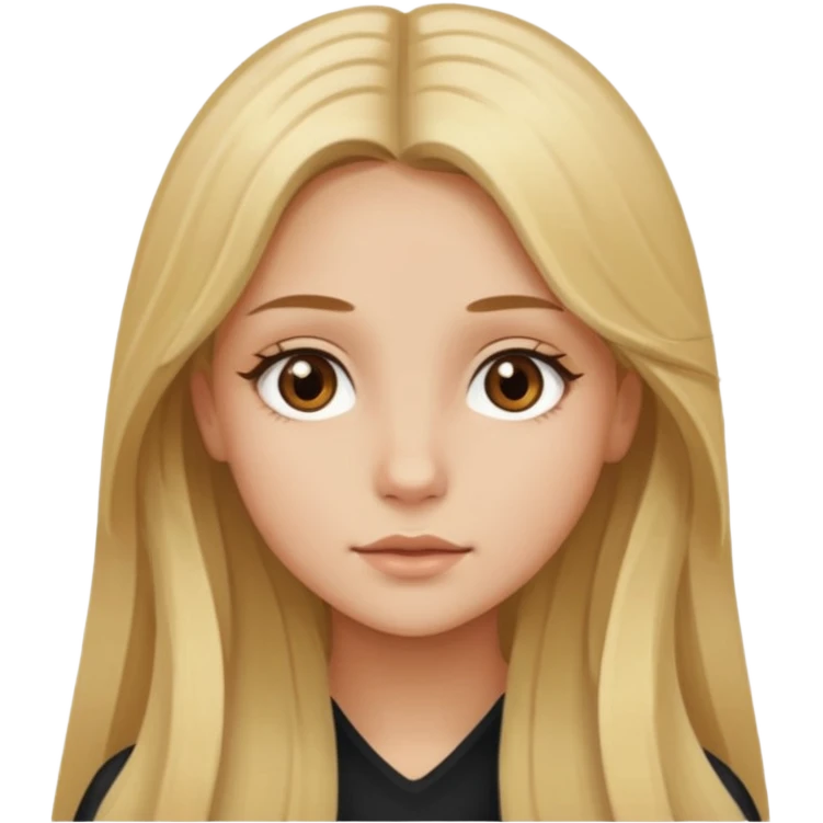 Chica de lentes ojos cafés, cabello largo rubio-castaño aesthetic  emoji