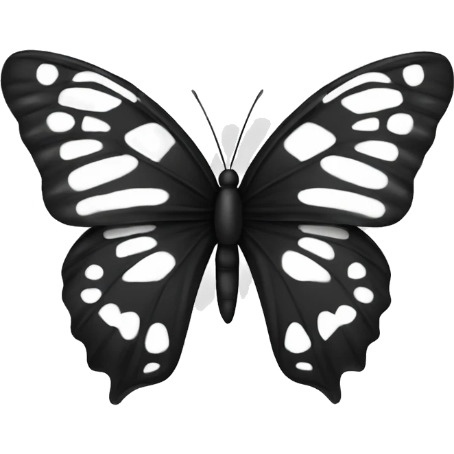 Mariposa color negro y blanco emoji
