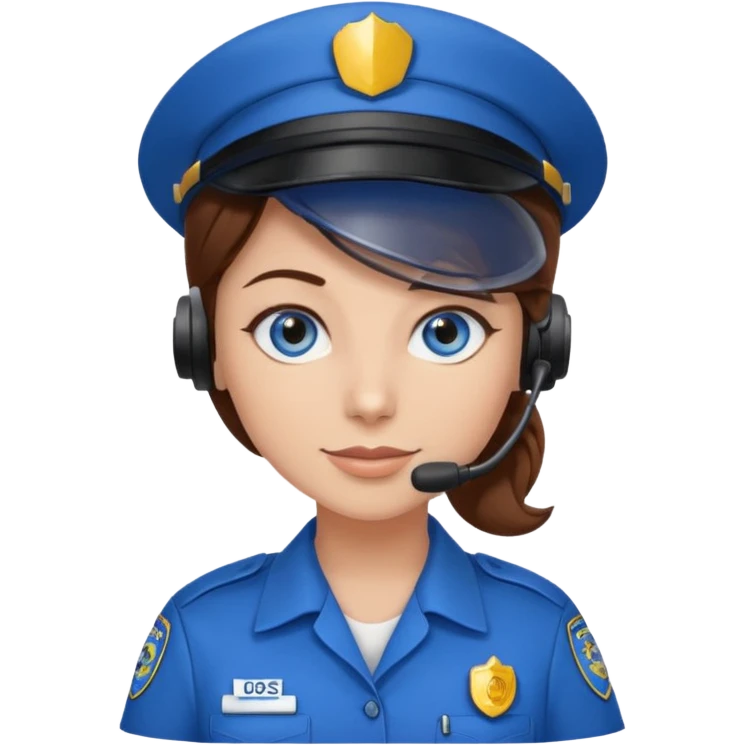 dispatcher female blue eyes brown hair emoji