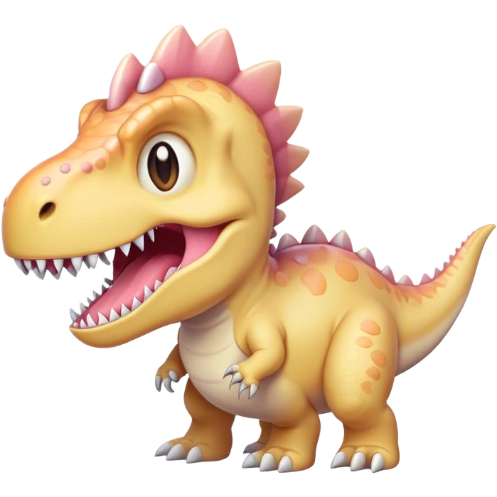 A cute, kawaii style pastel Tyrannosaurus rex with sharp teeth￼ emoji