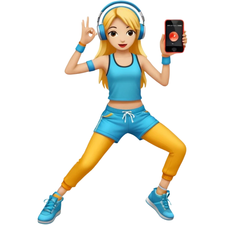 street dancer girl with music player emoji