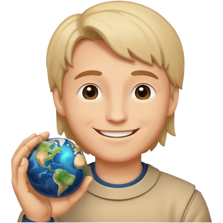 Emoji-scale god pinching a tiny planet emoji