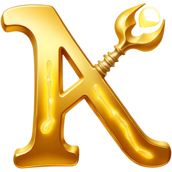 Ethereal golden vitamin K2 symbol floating beside a luminous glowing bone. The K2 symbol emits gentle rays of light that flow toward the bone, causing it to shine with a strengthening golden aura. emoji