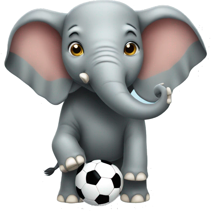 Soccer playing elephant emoji