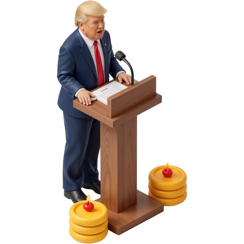 Donald Trump speaking at a rally emoji