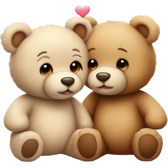 two cute teddy bears in love  emoji