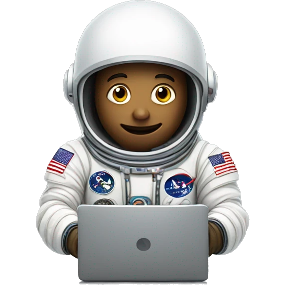 astronaut with a computer in his hands emoji