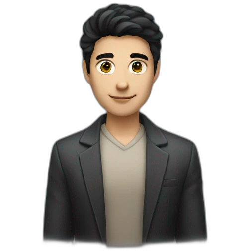 cool salesman with dark hair aged 20 emoji