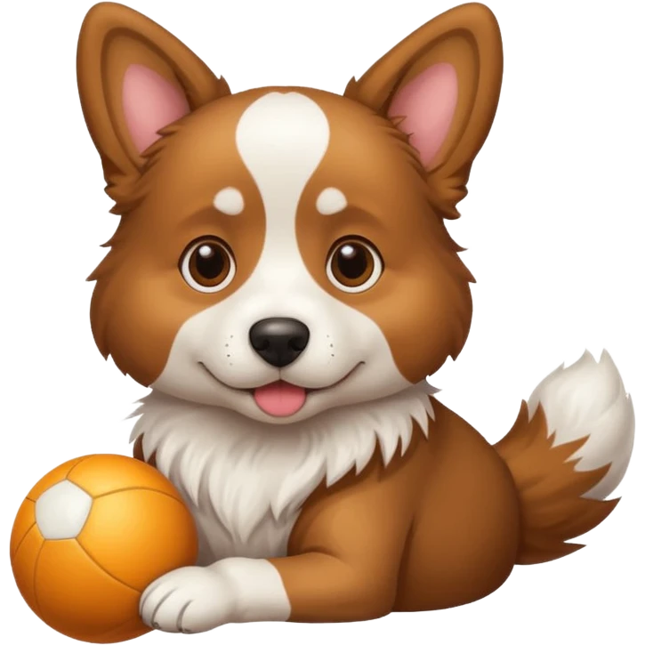 Dog holding nice emoji
