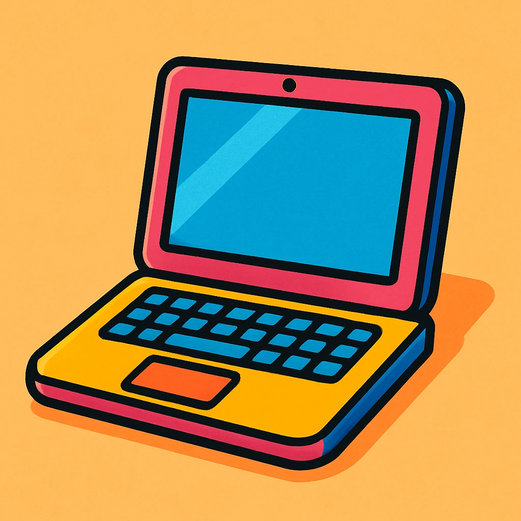 laptop, vibrant toon style emoji