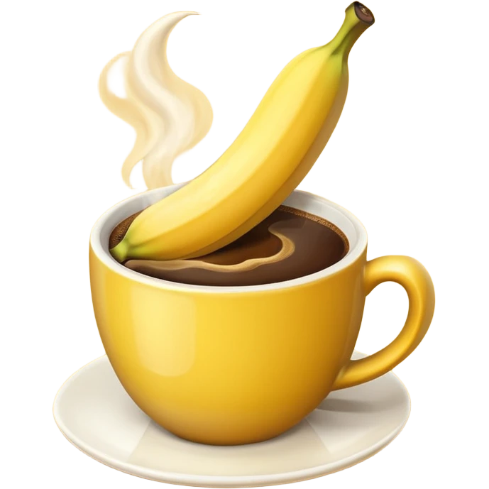 Banana in a cup of coffe emoji