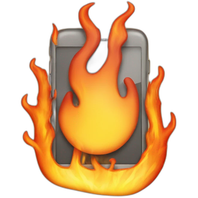 iphone on fire emoji