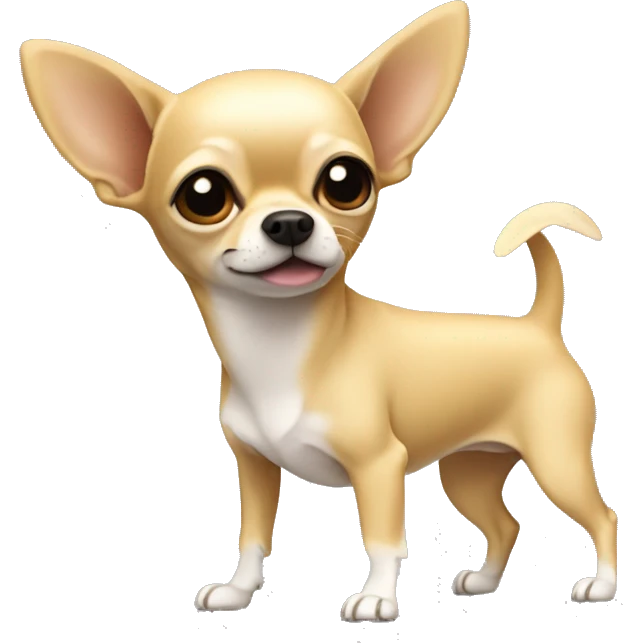 Blonde chihuahua (no white markings) with short hair, big ears, and long legs emoji