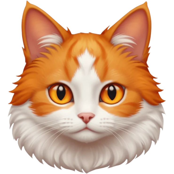 tiny ginger and white cat with deep orange eyes emoji