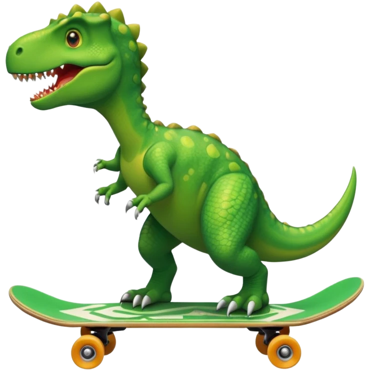 Dinosaur on a skateboard emoji