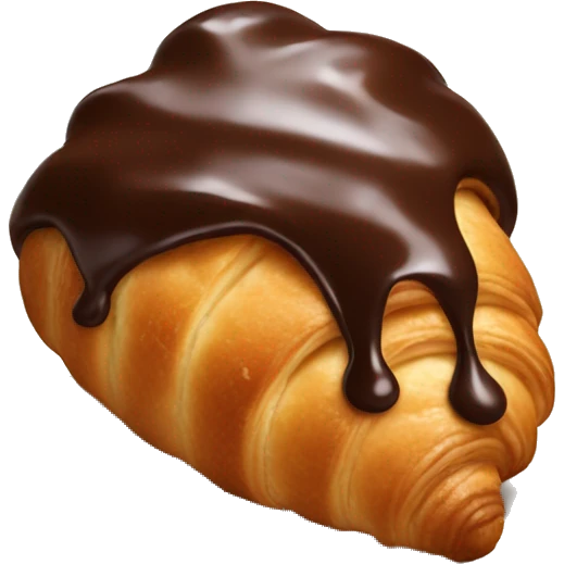 Dripping chocolate croissant  emoji