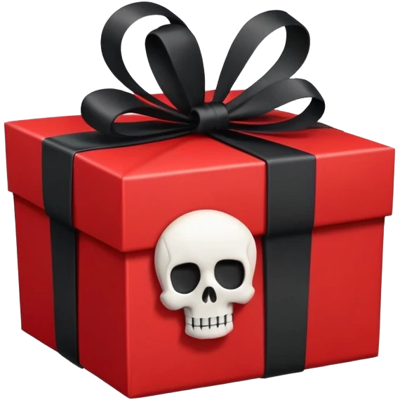 Red gift box with skulls emoji