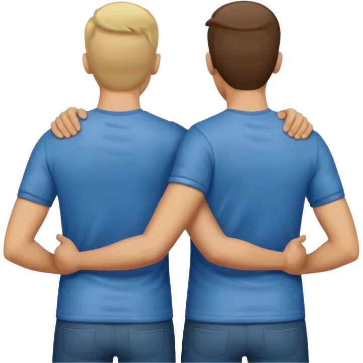 Two men standing back to back rubbing backs together emoji