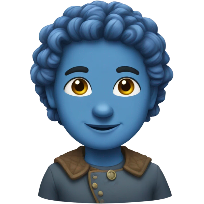 Blue merel doodle emoji