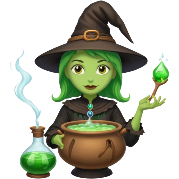green witch cooking potion emoji